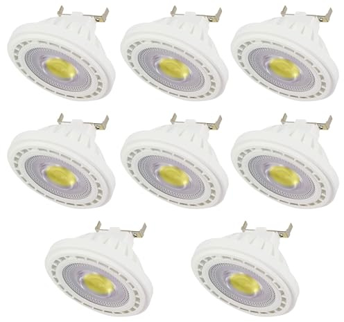 FYZDLAOR AR111 LED Bulb G53 Reflector Flood Light 12 Watts COB 1200 Lumens (100W Halogen Equivalent) 120 Degree Beam Angle AC/DC 12V Low Voltage Spot Light Non-Dimmable (8 PCS)