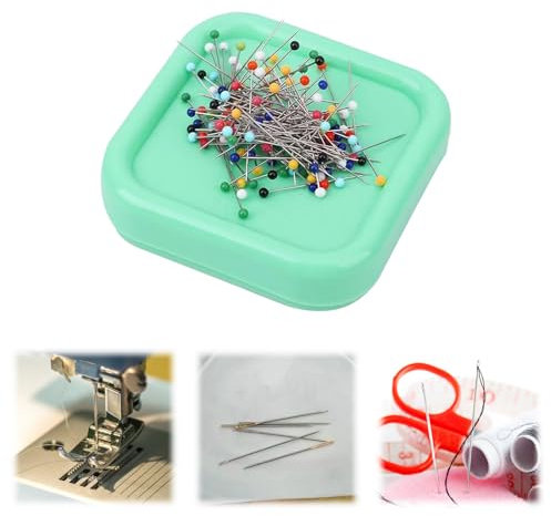QEEROYO Magnetic Sewing Needle Cushion, Magnetic Pin Cushion, Magnetische Nähen Nadelkissen, Magnetische Aufbewahrungsbox Nadelkissen, Magnetnadelkissen, Magnet Nadelkissen, Nähzubehör, Mintgrün