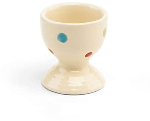 QTANZIQI Portauovo in Ceramica in Tinta Unita con Pois alla Moda - Supporto Perfetto per Uova sode, Supporto per Uova sode per la Colazione e Affascinante Decorazione per la Cucina - Elegante