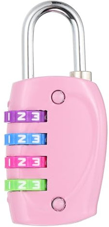 PATIKIL Lucchetto Combinazione, Lucchetto Esterno 4 Cifre, Impermeabile, per Armadietto Valigia Armadietto Palestra Recinzione Schedari Cassetta Attrezzi Cancello, Rosa Ruota Colorata