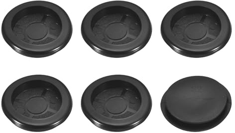 QUARKZMAN 6Pcs Bagues en Caoutchouc 1-2/8 (32mm) Trou de Perçage, 1 (28mm) ID Bouchons de Trou à Un Seul Côté Anneau de Joint pour la Protection des Câbles de Pare-Feu, Noir