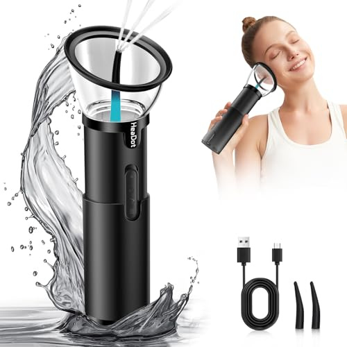 HeaDot Electric Ear Wax Removal, Retractable Water Ear Wax Cleaner, Effective Ear Cleaning Kit, IPX6 Ear Irrigation Flushing System, Ear Washer for Humans with 4 Pressure Modes (Black)