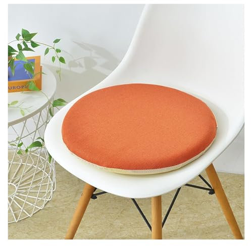 Home Schaumstoff Stuhl Kissen,Durable Sitzkissen Memory Foam 16x16 Inch Non Slip Seat Pad for Kitchen and Outdoor Chairs All Season Round Chair Cushion with AntiDeformation Technology(Orange,45cm)