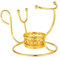 OUBXINS Brandy Warmer Set - Cognac Snifters Warmer with Candle Heating Base and Metal Stand (Gold)