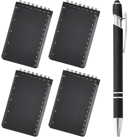 Confezione Da 4 Quaderni Impermeabili, 1 Pennarello Nero, Quaderno Tascabile Impermeabile, Quaderno A Spirale, Quaderno Reporter, Adatto Per Uffici All'Aperto E Registrazioni Sotto La Pioggia