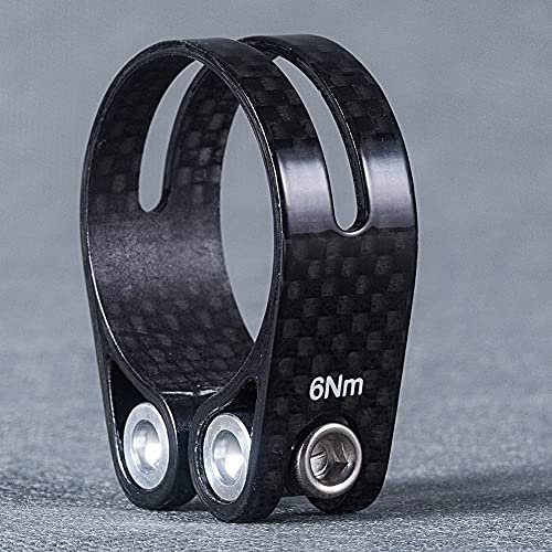 Collier de serrage de selle de vélo, collier de serrage de tige de selle de vélo entièrement en carbone 14 g, colliers de serrage de tige de selle de vélo de route 34,9 mm et 31,8 mm for pièces de tig