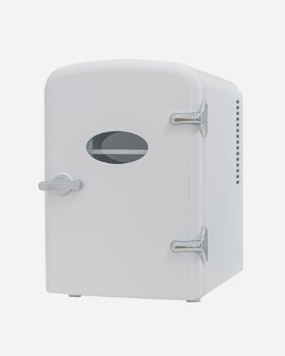 Flamingueo Frigorifero Piccolo - Mini Frigo 4L, Frigo 12V/220V, Mini Frigo da Camera, Raffreddamento e Riscaldamento, Frigo Skincare, Frigo Cosmetici