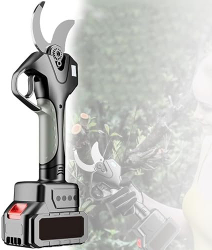 LJPZYOY Tijeras de podar eléctricas inalámbricas, Tijeras de podar eléctricas para jardín, Tijeras de podar de Largo Alcance, diámetro de Corte de 45 mm, con pértiga telescópica de 2,1 m, sin pértiga