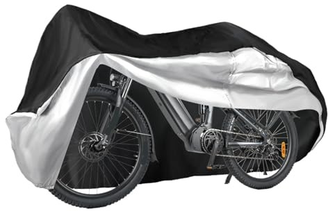 Coperture Per Biciclette Copribici Copribici impermeabile Parapioggia anti-UV for bici da strada Moto E-Bike Coperture protettive for ciclismo multiuso Per Bicicletta，Montagna Bicicletta(Black Sliver