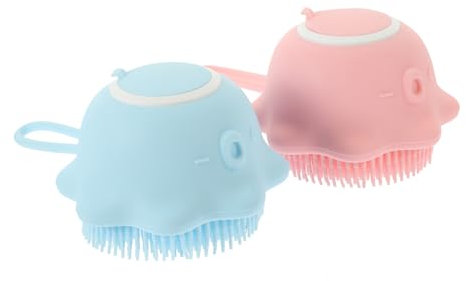 NOLITOY 2pièces Brosse à Récurer Bain Silicone Avec Brosse Pour Corps Et Accessoires De Bain Pour Douche De Lot
