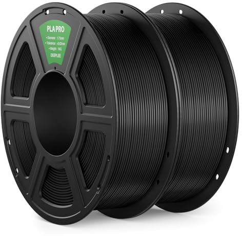 DEEPLEE PLA PRO Filament 1.75mm Schwarz 2KG | Stärkere Zähigkeit 3D Drucker Filament, Maßgenauigkeit ±0.02 mm, Sauber gewickelt, Einfach zu Drucken