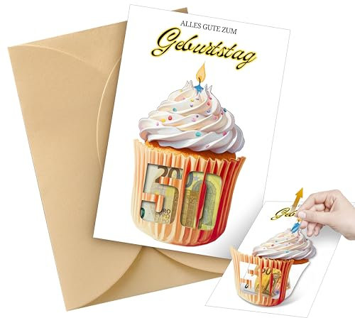 Yezirzax Geburtstagskarten, Lustige Geldgeschenke Geburtstag mit Umschlägen, Geschenkidee Geburtstagsgeschenk Geldkarte Geburtstag für Frauen, Männer, Freunde (50 Geburtstag)