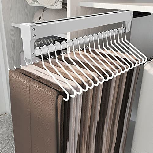 TAIYUESHAN Weiße Kleiderstange, ausziehbar, 30–60 cm, Kleiderstange für Kleiderschrank, ausziehbare Hosenbügel, Verstellbarer Schrank-Organizer, Tragkraft: 25 kg (Größe: 400 mm/15,7 Zoll) Family