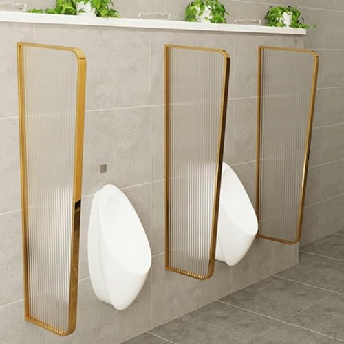 Urinal-Trennwand mit Edelstahlrahmen für Herren, Urinal-Sichtschutz, WC-Trennwand für Herren, Toilette, Trennwand für öffentliche Toiletten, Hotels, Bars, Restaurants