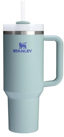 STANLEY Quencher H2.0 Flowstate Tumbler 1.2L - Cold for 11 Hours - Iced for 48 Hours - Metal Water Bottle with Straw, Handle and Lid - Dishwasher Safe - Travel Mug for Cold Drinks - Blue Cactus