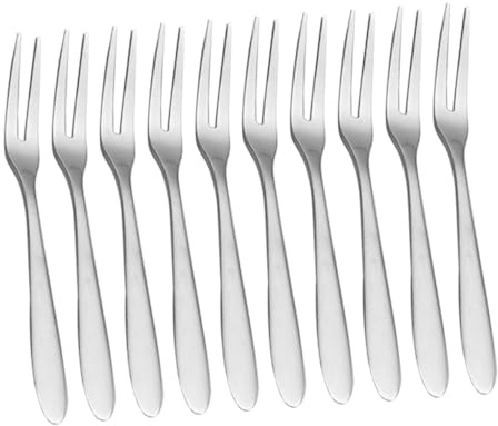 DONFAMDS 12pcs Stainless Steel Appetizer Forks for Fruits Desserts and Salads Elegant Escargot Utensils for Parties and Buffets Ergonomic Design and Versatile