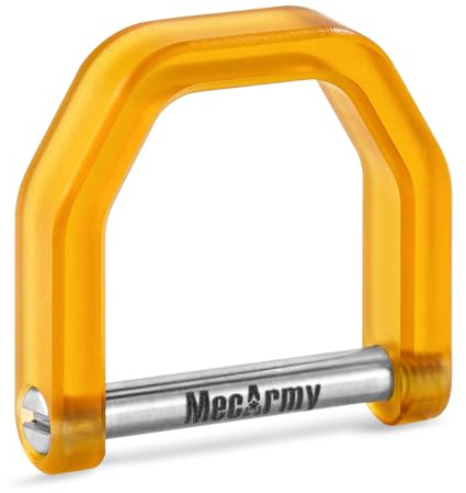 MecArmy CH2P D-Ring Keychain PEI U-Shaped Quick Release Key Shackle, Titanium One-Piece Twist Lock Key Ring, Key Organizer for Everyday Carry, Car Keys, Hiking, Camping, Outdoor, Backpacks