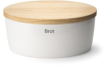 Continenta Brottopf oval mit Holzdeckel 36x23x15,5 cm Keramik