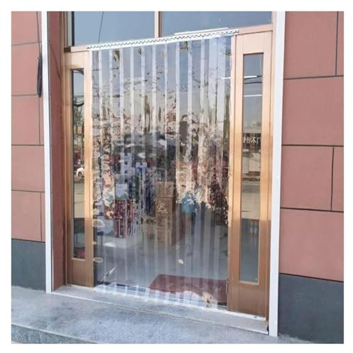 Kit di tende a strisce in PVC resistente, per casa, supermercato, magazzino, impermeabili, in plastica liscia, per protezione dagli uragani, strisce in vinile durevoli per cancelli (1,3 mm, 1,2 x 2 m)