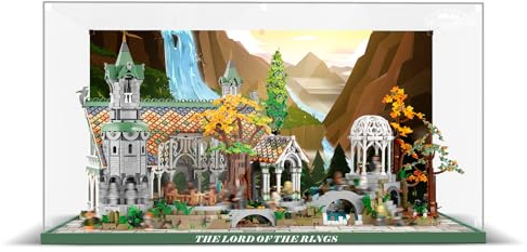 Acryl-Vitrine für Lego 10316 Der Herr der Ringe Rivendell, Verdickter Acryl-Display-Kasten mit klarem Hintergrund, staubdichter Display-Kasten, kompatibel mit Lego 10316 (nur Kasten, Keine Modelle)