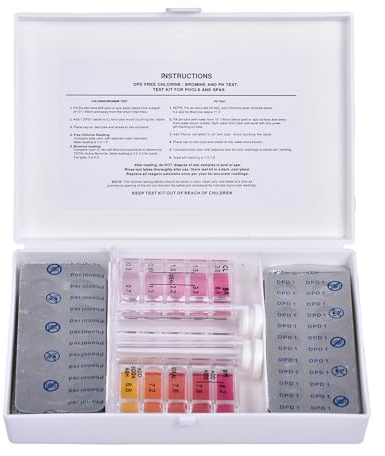 comprimés de test d'eau -100 Testeur d'eau de piscine |Pastilles de test photomètre Chlore | Pastilles de test photomètre Refill Pack pour Piscine, Spa, Aquarium, Bassin