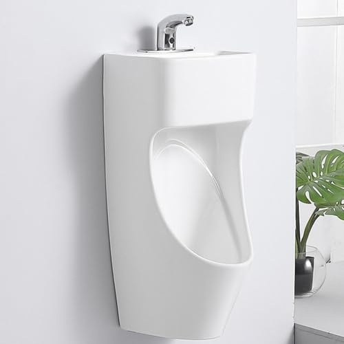 Yqyc Orinatoio Sospeso con Lavabo e Rubinetto, Orinatoi per Uomini Anti-Goccia, per Bagni, Hotel, Negozi