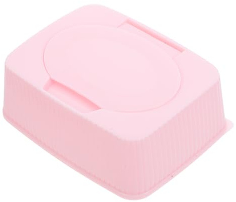 INOOMP Caja de Almacenamiento para Toallitas Húmedas con Tapa Abatible Diseño Compacto y Portátil Color Rosa Dispensador Resistente al Polvo para Niña y Maquillaje para Recién