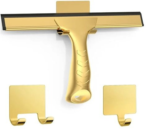 Tergivetro per Doccia Tergivetro in acciaio inossidabile for porte in vetro con 2 ganci adesivi, raschietto for tergicristallo for auto, strumenti for la pulizia della casa