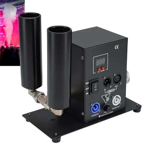 Máquina de CO2 para efectos escenario, profesional, con doble tubo humo de 250 W y rotación 180°, ideal clubes y bodas. Ideal para eventos comerciales y comerciales.