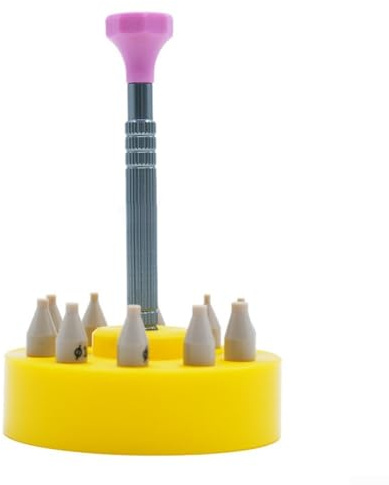 Watch Hands Fitting Tool 10 Sizes Setting Press Presser Watch Repair Tool Metal Plastic Watchmaker Accessories(Yellow)