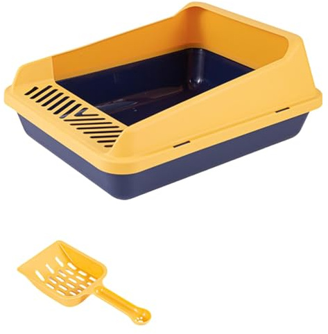 SZLIFE Maison de Toilette pour Chat à Conception Ergonomique, L Bleu Jaune