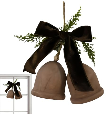 Glocken, Weihnachtsdekoration, Holz, Festliche, traditionelle Dekoration – rustikale Weihnachtsglocken, für Familie, Freunde, Zuhause, Urlaub, drinnen und draußen, AST, Wand, Fenster, Ecke