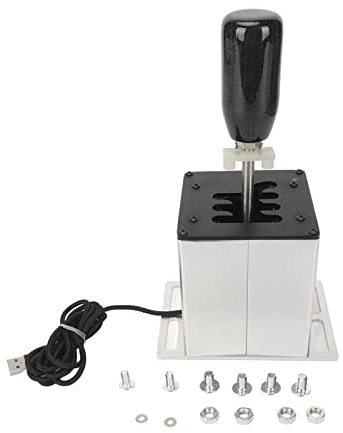 Vvikizy USB Simulator Shifter, 6+R Gear Shifter med Kolfiberhandtag för, Kompatibel med DiRT 2.0 ATS ETS WRC Project Cars Assetto på PC