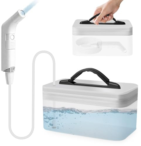 Portable Bidet,Travel Bidet, Electric Rechargeable Handheld Bidet Sprayer for Toilet, Bathroom & Outdoor Hiking, Muslim Shower Spray for Toilet with 2 Gear, 2.3L Water Container, 1.2M Long Water Hose
