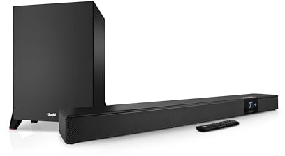Teufel CINEBAR 22 Power Edition - 5.1 Dolby Atmos Soundbar mit kabellosem stärkerem Subwoofer, 8 Tönern, Heimkinosysteme, HDMI 3D ARC CEC, 4K-Pass-Through, Touch Panel -schwarz
