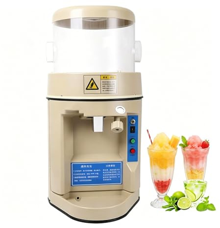 Macchina Rompighiaccio Da 440 W, Tritaghiaccio Elettrico Professionale | Inversione Breve All'avvio E Poi Avanti, 1400 Giri/Min, Capacità 480 Kg/H, Per Basi Di Sashimi E Bingsu