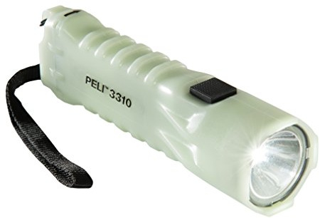 PELI 3310ELS ¨La Lueur Dans L'Obscurité¨ Lampe de Poche Premium à LED, Qualité Supérieure Idéale pour Les Électriciens et Installateurs, IPX8 Submersible, 378 Lumens, Couleur : Photoluminescente