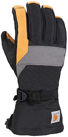 Carhartt Men's Storm Defender Insulated Gauntlet Glove + Liner Combo, Black Dark Grey Barley, X-Large