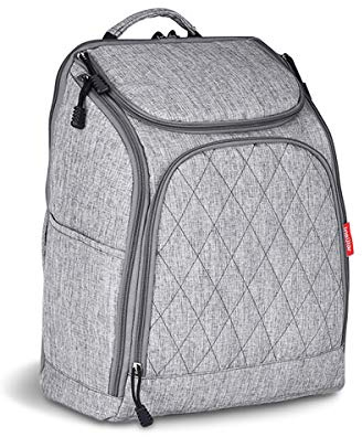 SONARIN Multifunktions Baby Wickelrucksack mit Nappy Wickelauflage und Kinderwagen Strap,Große Kapazität,Wickeltasche,Reise-Rucksack-Organizer,Wasserdicht,Große Öffnung auf der Rückseite(Grau)