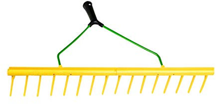 PDL – Pegdev - Professional Polypropylene Landscape Rake Head for Leaf, Grass, Soil, and Lawn Maintenance - (16 Tooth -HEAD ONLY)