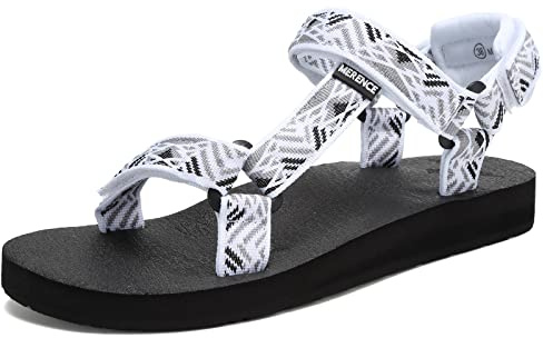 CIOR Women's Sport Sandals Hiking Sandals with Arch Support Yoga Mat Insole Outdoor Light Weight Water Shoes-U120SLX025-white black-39