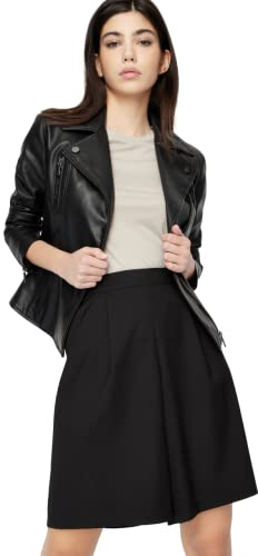 Armani Exchange Damen Motorradjacke aus Eco-Leder Jacke, Schwarz, XS