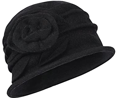 Wintermütze Wolle Fischerhut Winter Wollmütze Damen Winterhut Warm Eimerhüte Fedora Glockenhut Kirche Damenhut Einfarbig Freizeithut Filz Damenmütze One Size Fischermütze zum Wandern Reisen Outdoor