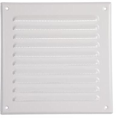 Vent Systems 6 x 6 Inch (Inner) White Vent Cover - Square Metal HVAC Return Air Grille with Mesh Screen - Register Wall Vent Duct Grill - Outdoor, Indoor, Crawlspace - Exhaust Ventilation Grill