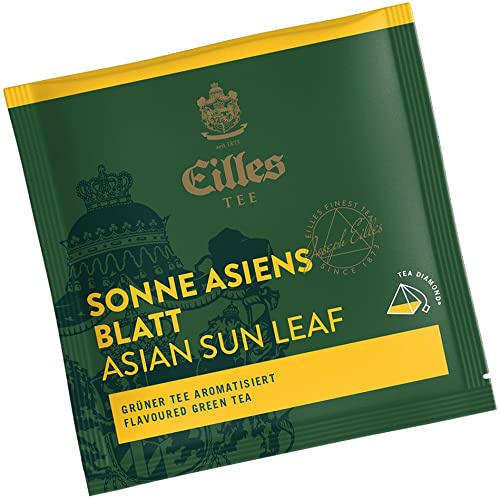 Pyramidenbeutel TEA DIAMONDS Sonne Asiens Blatt von Eilles, 50 Stück einzelverpackt