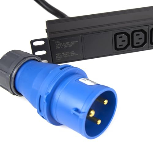 kenable PDU C13 Sockets 12 Way to 32A Commando Power Distribution Unit Horizontal 3m [3 metres]