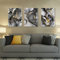 Juego de 3 murales islámicos decorativos para pared, abstracción dorada, caligrafía árabe, póster de pintura de lienzo, citas islámicas de Allah,sin marco (30 x 40 cm)