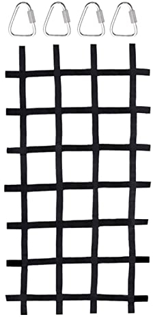 Warrior Slackline Kletternetz, für drinnen und draußen, 225,4 x 117,8 cm, Netz mit Haken, Baumhaus, Dschungel, Fitnessstudios, Kletterseil, Netz