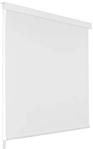 Gecheer Duschrullgardin, duschdraperi med rullgardin, badkarsgardin, 100 x 240 cm, vit