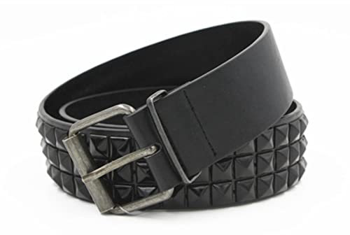 COOKOE Retro Gothic Glänzender Pyramiden-Nietengürtel für Herren und Damen, mit Nieten, Punk Rock mit Dornschließe
